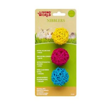 Living World Nibblers jouet à gruger balle en osier paquet de 3 pour petits mammifères Online Sale