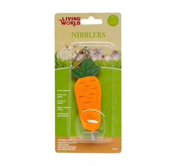 Living World Nibblers jouet à gruger carotte sur tige en bois pour petits mammifères Supply