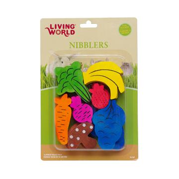 Living World Nibblers jouet à gruger en formes de fruits et légumes en bois petits mammifères Hot on Sale