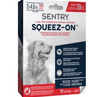 Sentry boite de 3 tubes à presser topique anti-puces et anti-tiques pour chien pesant plus de 30 kg Online Sale